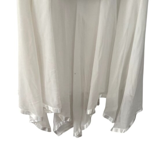 Vtg Y2K Taboo Ruched Mesh Halter Dress M White Handkerchief Hem Old Hollywood - Picture 3 of 7